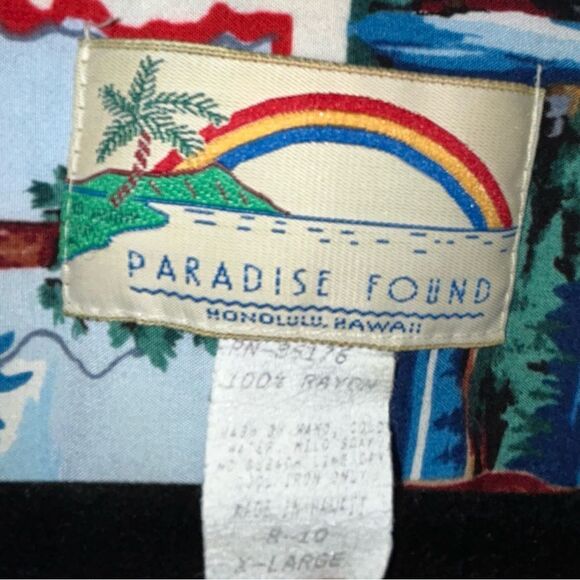 Vintage Paradise Found Button Down Short Sleeve Shirt - Picture 4 of 6